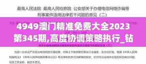 4949澳门精准免费大全2023第345期,高度协调策略执行_钻石版13.192