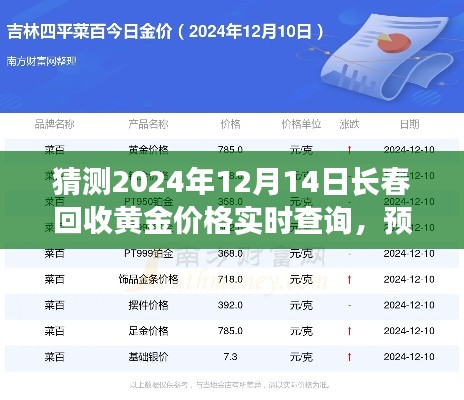 2024年长春黄金回收价格预测与解析,实时查询及影响因素分析