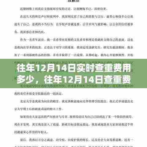 揭秘往年12月14日实时查重费用,当日查重费用详解