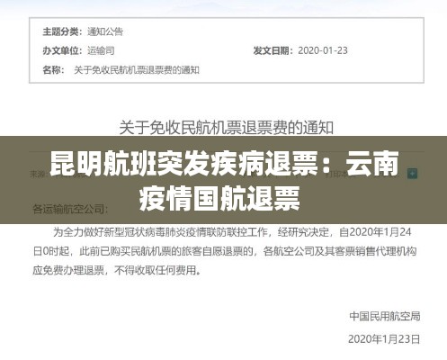 昆明航班突发疾病退票:云南疫情国航退票