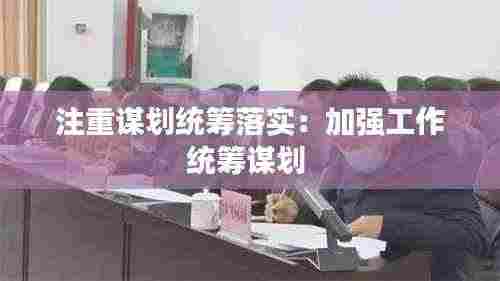 注重谋划统筹落实：加强工作统筹谋划 