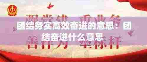 团结务实高效奋进的意思:团结奋进什么意思