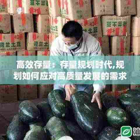 高效存量：存量规划时代,规划如何应对高质量发展的需求 