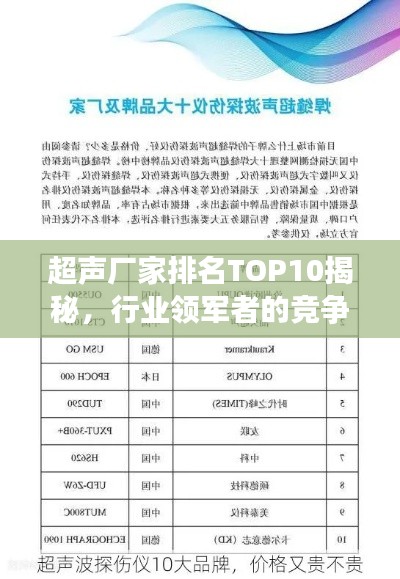 超声厂家排名TOP10揭秘，行业领军者的竞争优势深度解析