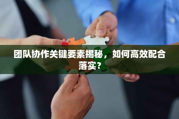 团队协作关键要素揭秘,如何高效配合落实?